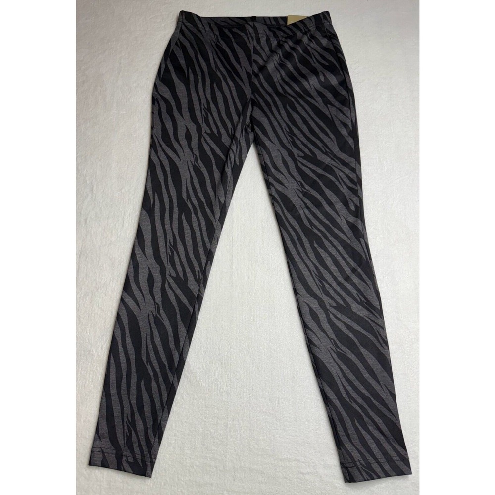 Chico's Leggings Womens 0 Black Gray Zebra Print Fabulously Slimming Skinny